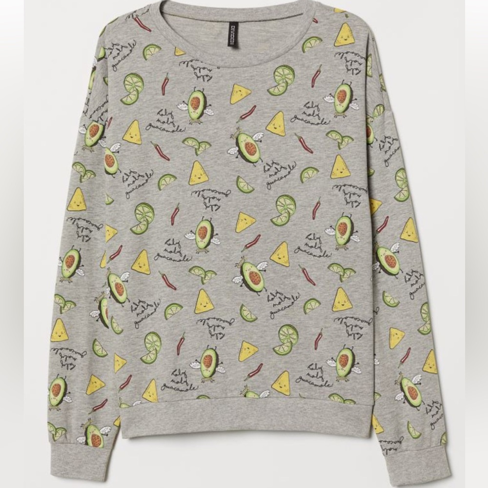 NWT❗️ H&M | Holy Guacamole Gray Printed Sweatshirt